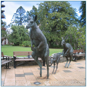Escultura de animais canguru Bronze grande jardim